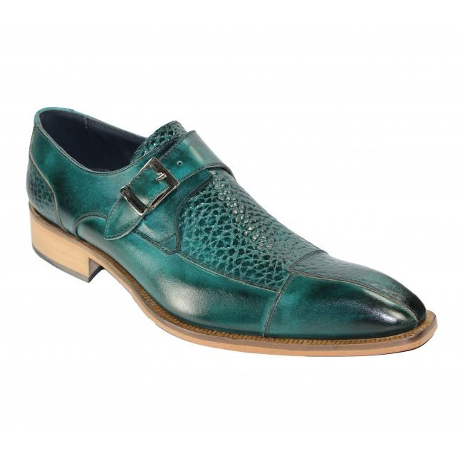 Duca by Matiste Cava Teal Monk Strap Shoes Image