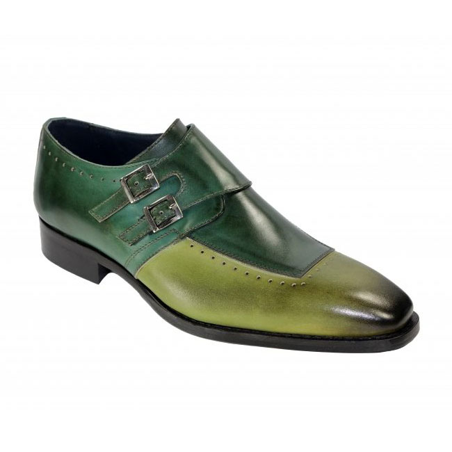 Duca by Matiste Como Olive / Green Monk Strap Shoes Image