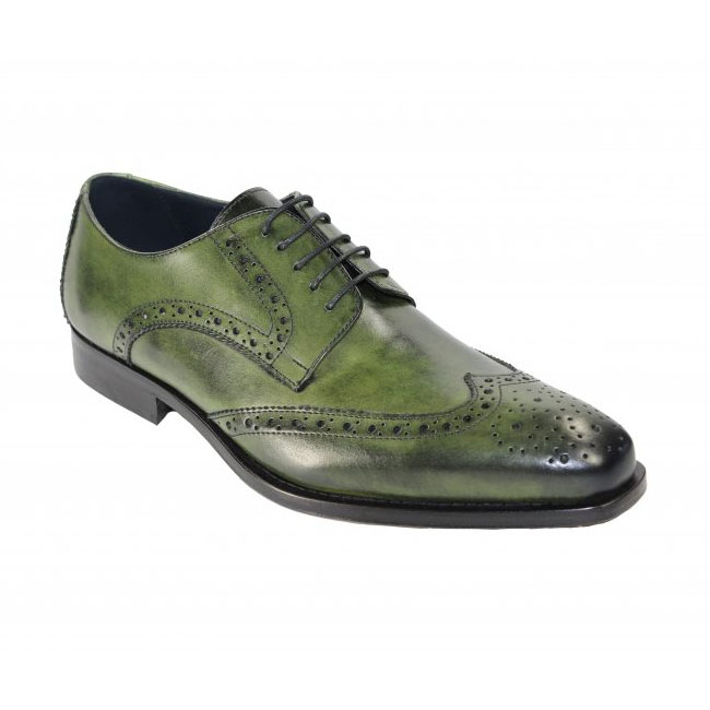 Duca by Matiste 209 Olive Wingtip Shoes Image