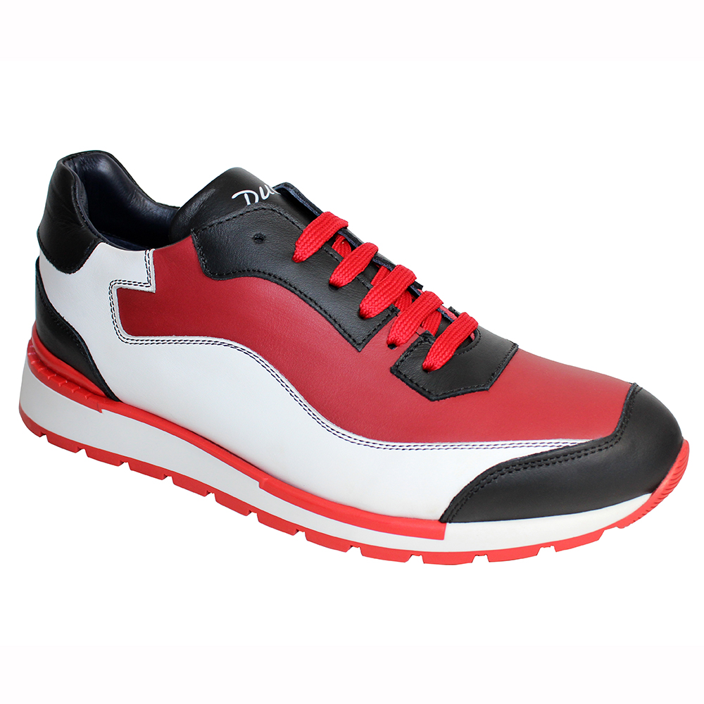 Duca by Matiste Cento Leather Sneakers Red Combo Image