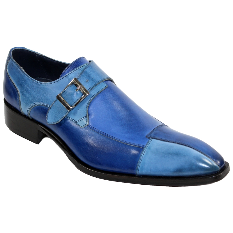 Duca by Matiste Lucca Monk Strap Shoes Blue Combo Image
