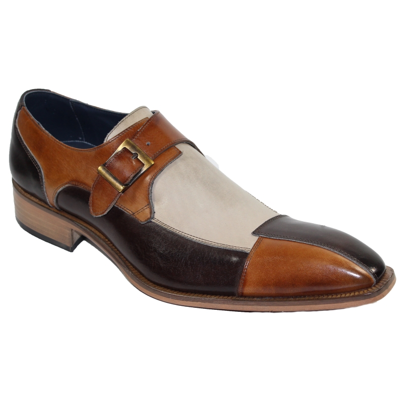 Duca by Matiste Lucca Monk Strap Shoes Chocolate Combo Image