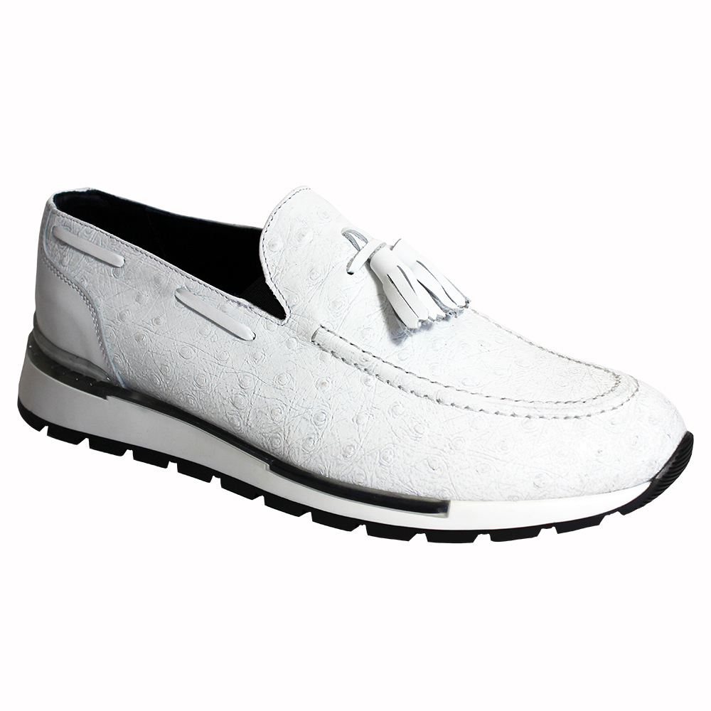 Duca by Matiste Pavia Ostrich Print Shoes White Image