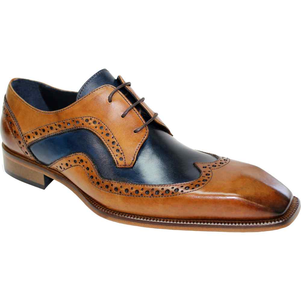 Duca by Matiste Saranno Genuine Leather Shoes Cognac/ Navy Image