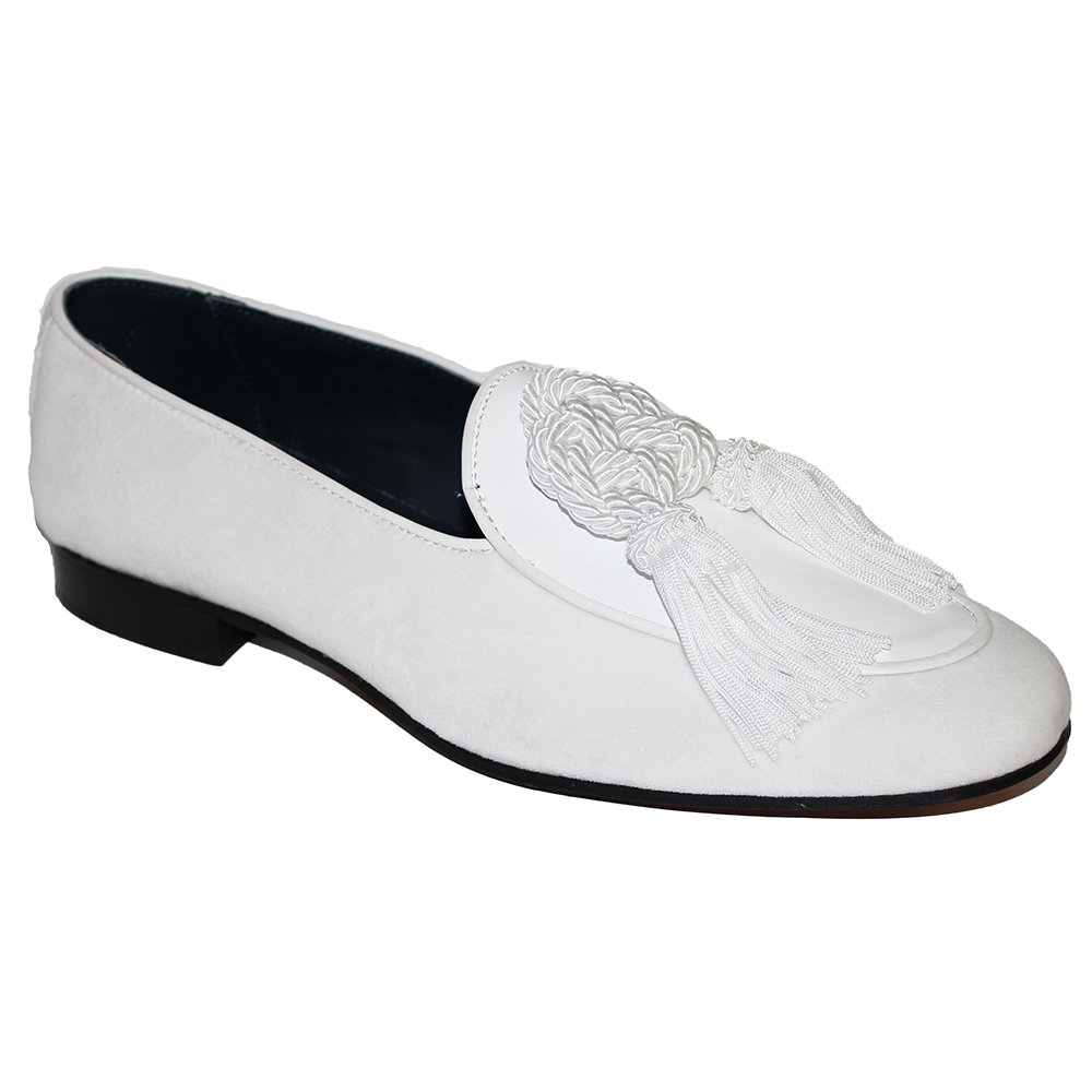 Duca by Matiste Venezia Patent & Velvet Shoes White Image