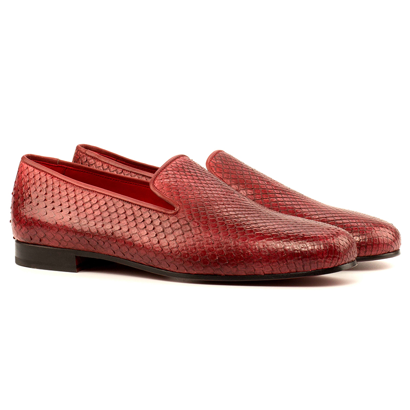 Emanuele Sempre Wellington Python Shoes Red Image