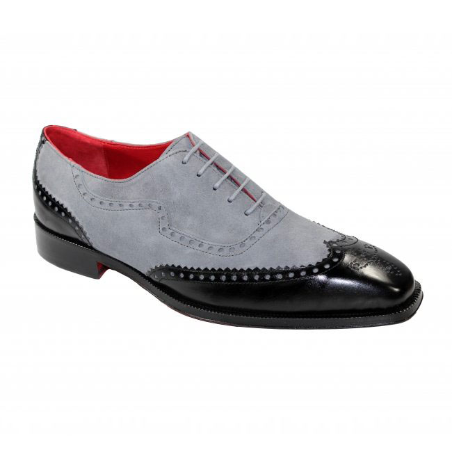 Emilio Franco 203 Black / Grey Wingtip Shoes Image