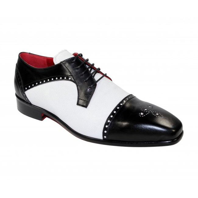 Emilio Franco 302 Black / White Cap Toe Shoes Image