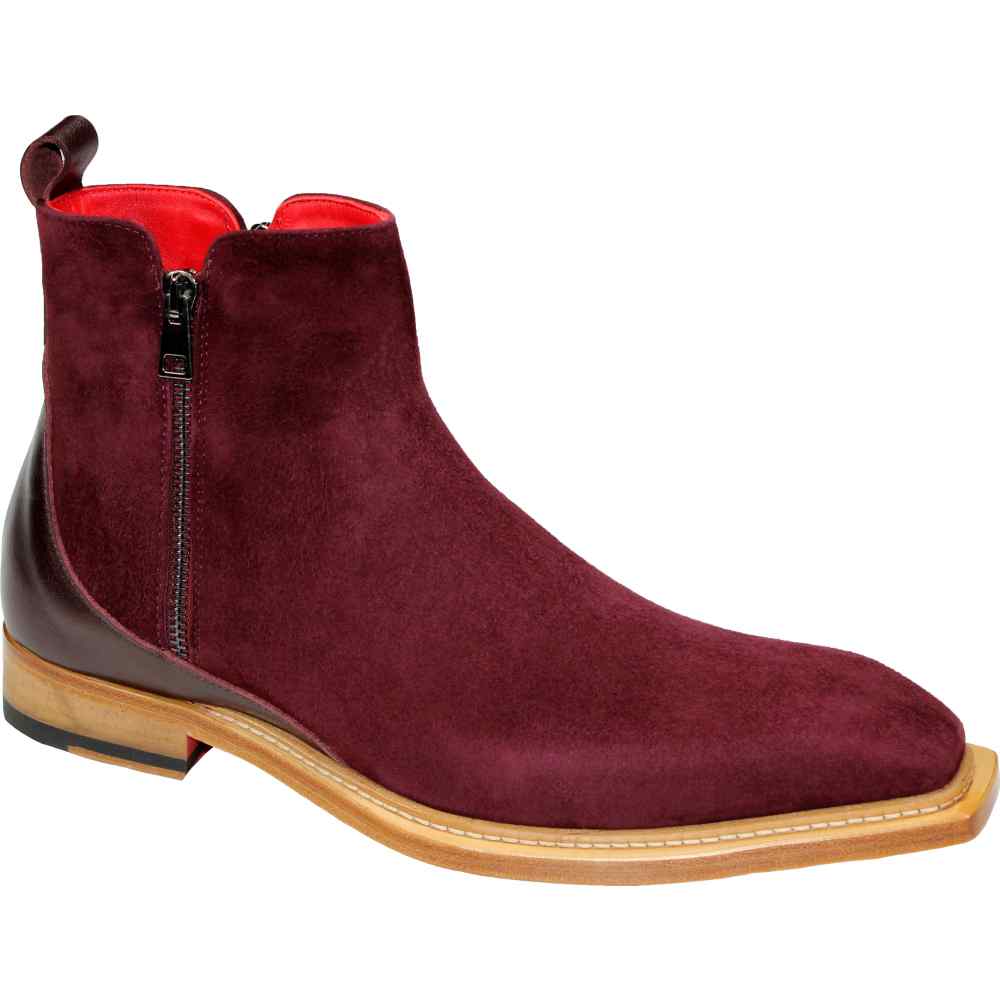 Emilio Franco Cesare Genuine Leather/ Suede Boots Burgundy Image