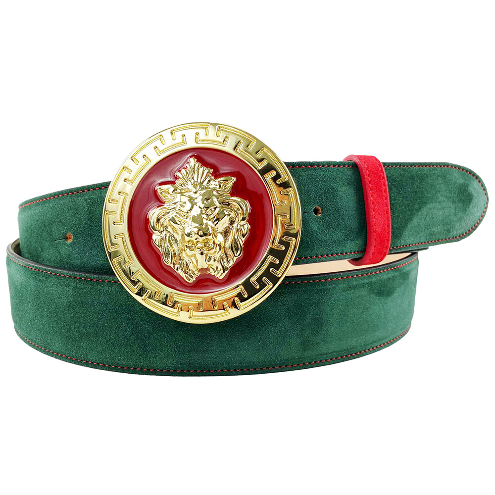 Emilio Franco Couture 206 Suede Belt Green / Red Image
