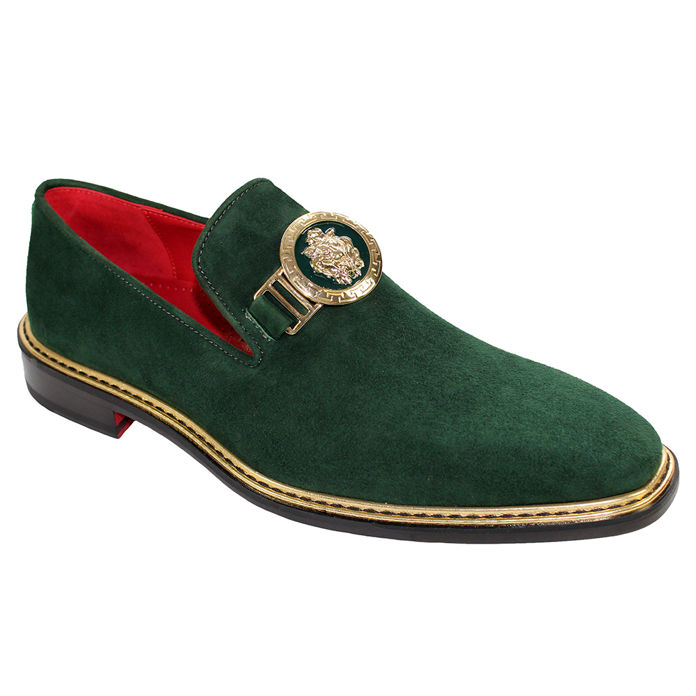 Emilio Franco Couture EF102 Suede Shoes Green Image