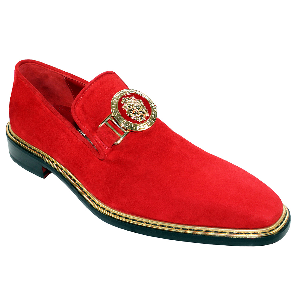 Emilio Franco Couture EF102 Suede Shoes Red Image