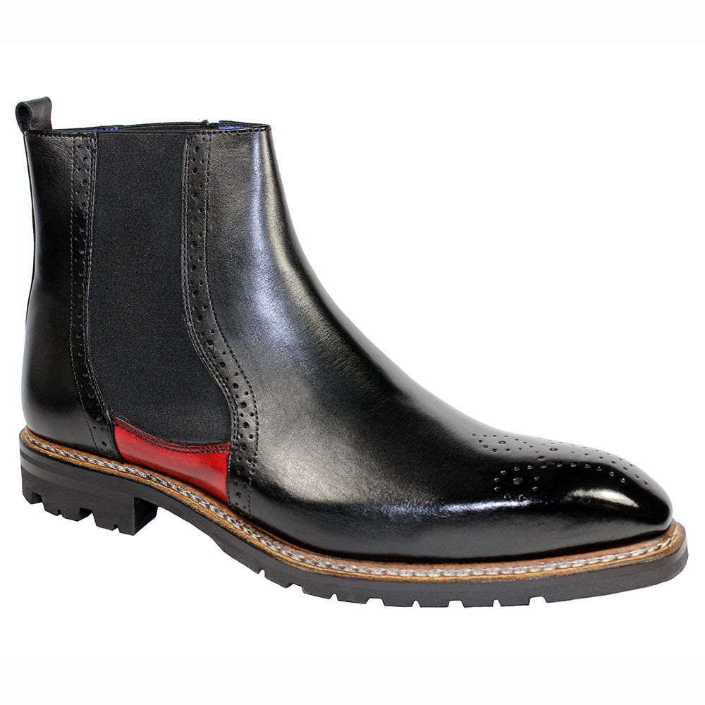 Emilio Franco Dario Leather Boots Black / Red Image