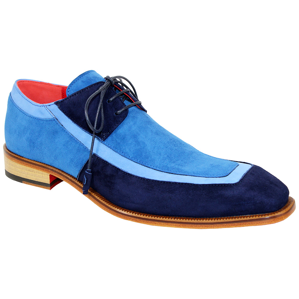 Emilio Franco Emiliano Suede Shoes Blue Combo Image