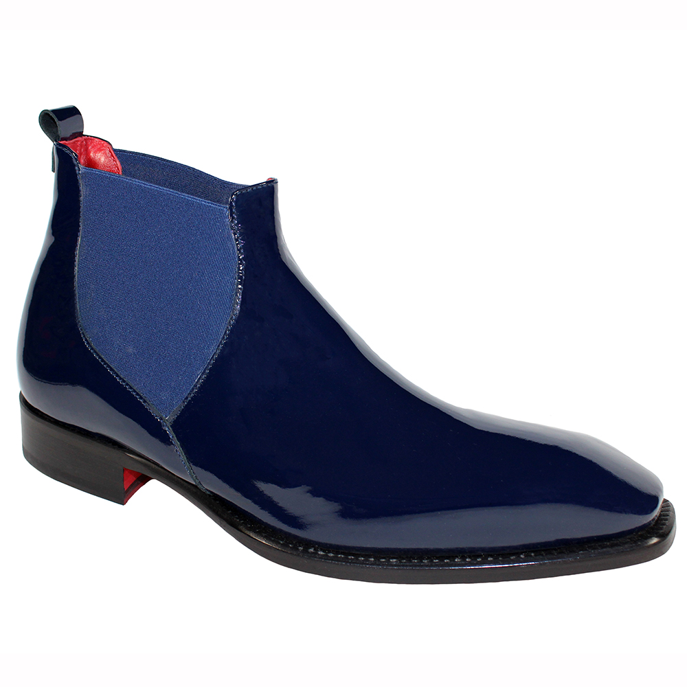 Emilio Franco Leonardo Patent Leather Boots Navy Image