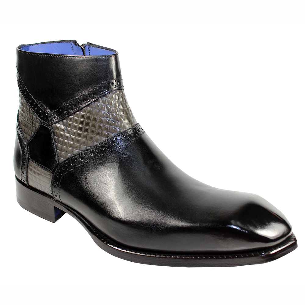 Emilio Franco Remo Leather Boots Black / Gray Image
