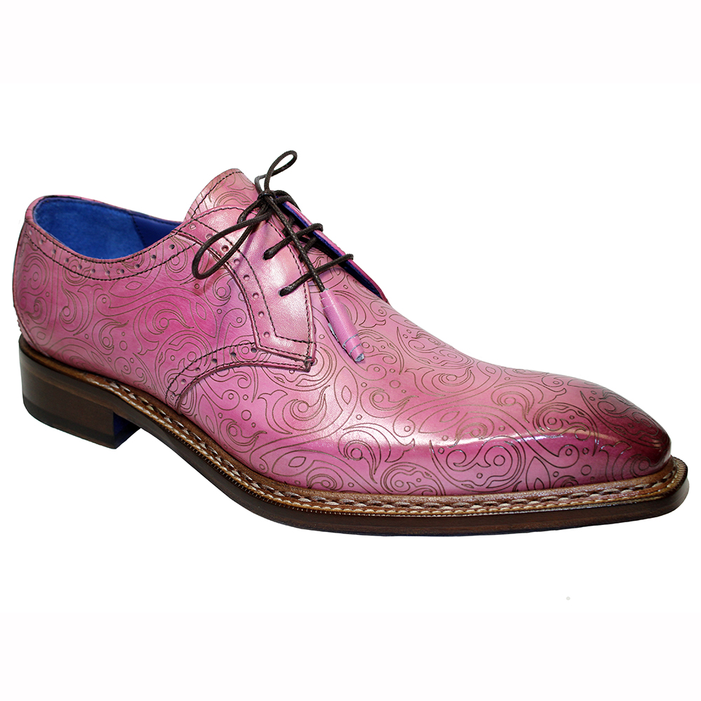 Emilio Franco Salvatore Leather & Laser Print Shoes Pink Image