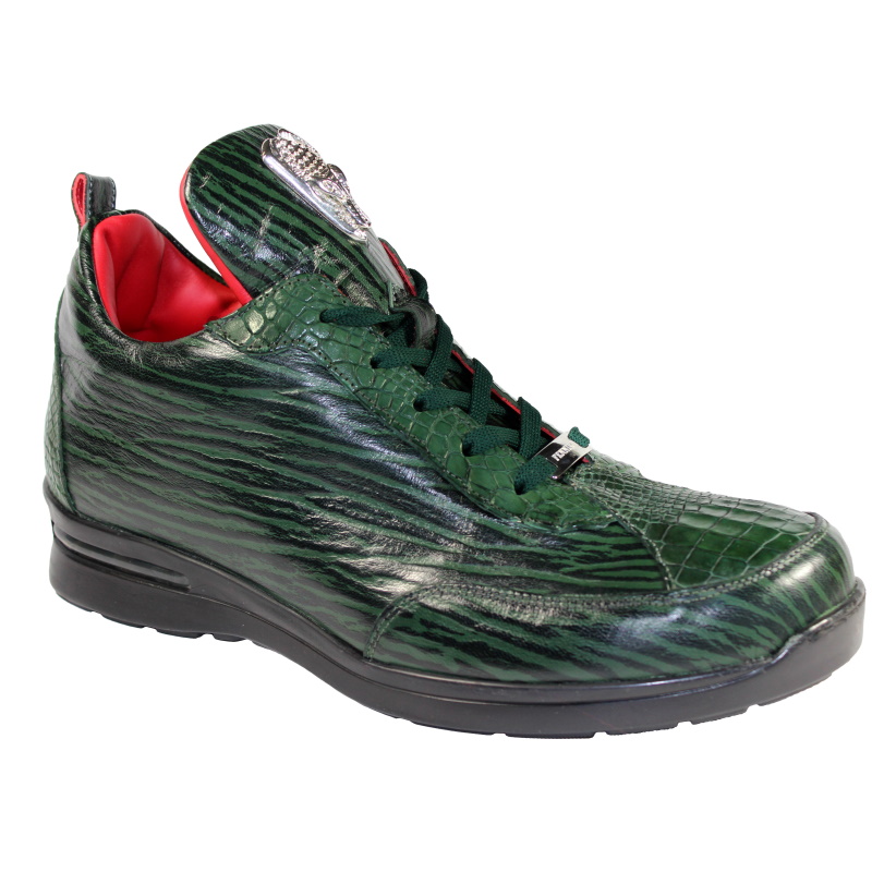 Fennix Alex Calfskin & Alligator Sneakers Green Image