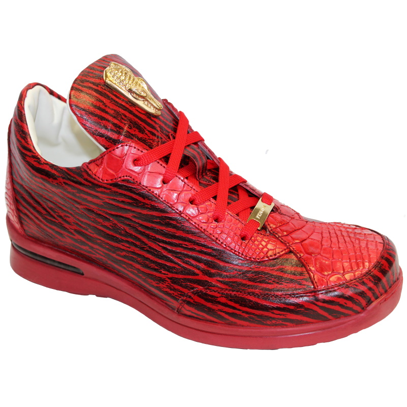 Fennix Alex Calfskin & Alligator Sneakers Red Image