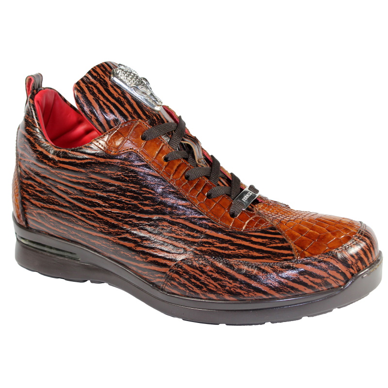 Fennix Alex Calfskin & Alligator Sneakers Rust Image