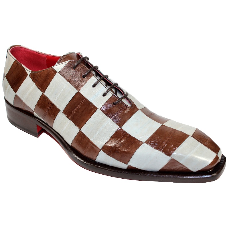 Fennix Charlie Eel Checkerboard Shoes Brown / Bone Image