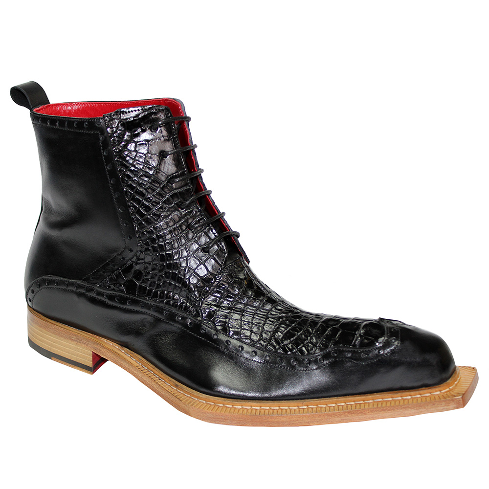 Fennix Colton Calfskin & Alligator Boots Black Image