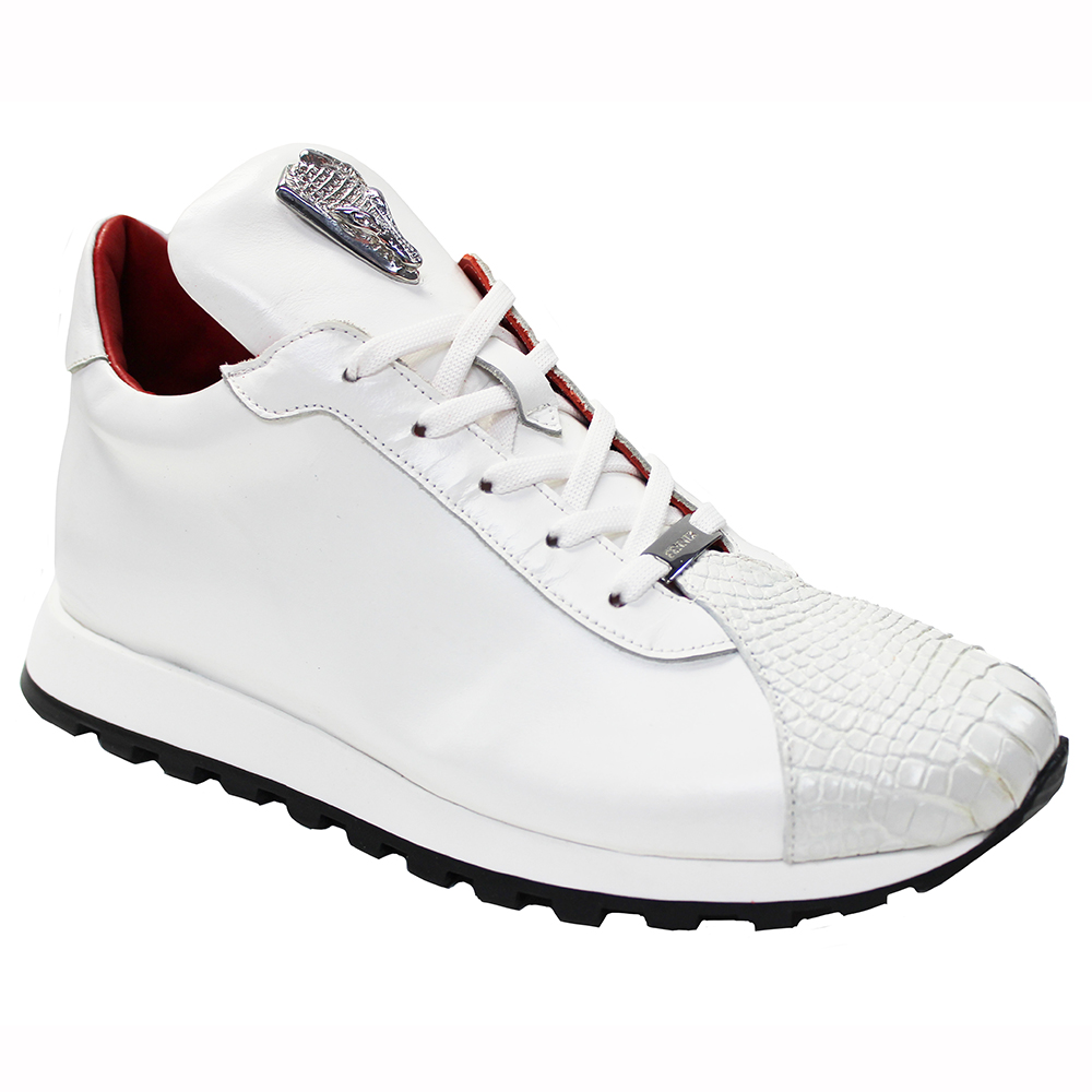 Fennix Felix Leather & Alligator Sneakers White Image