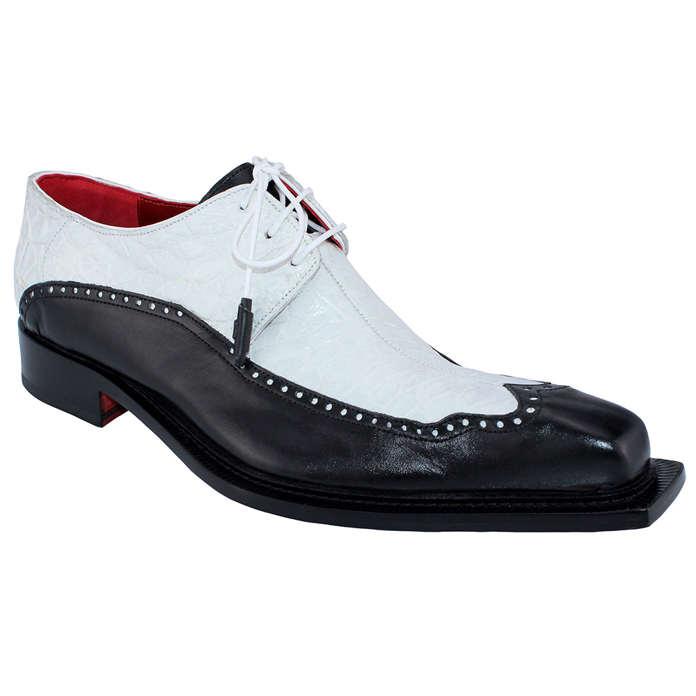 Fennix Finley Calfskin / Alligator Shoes Black / White Image