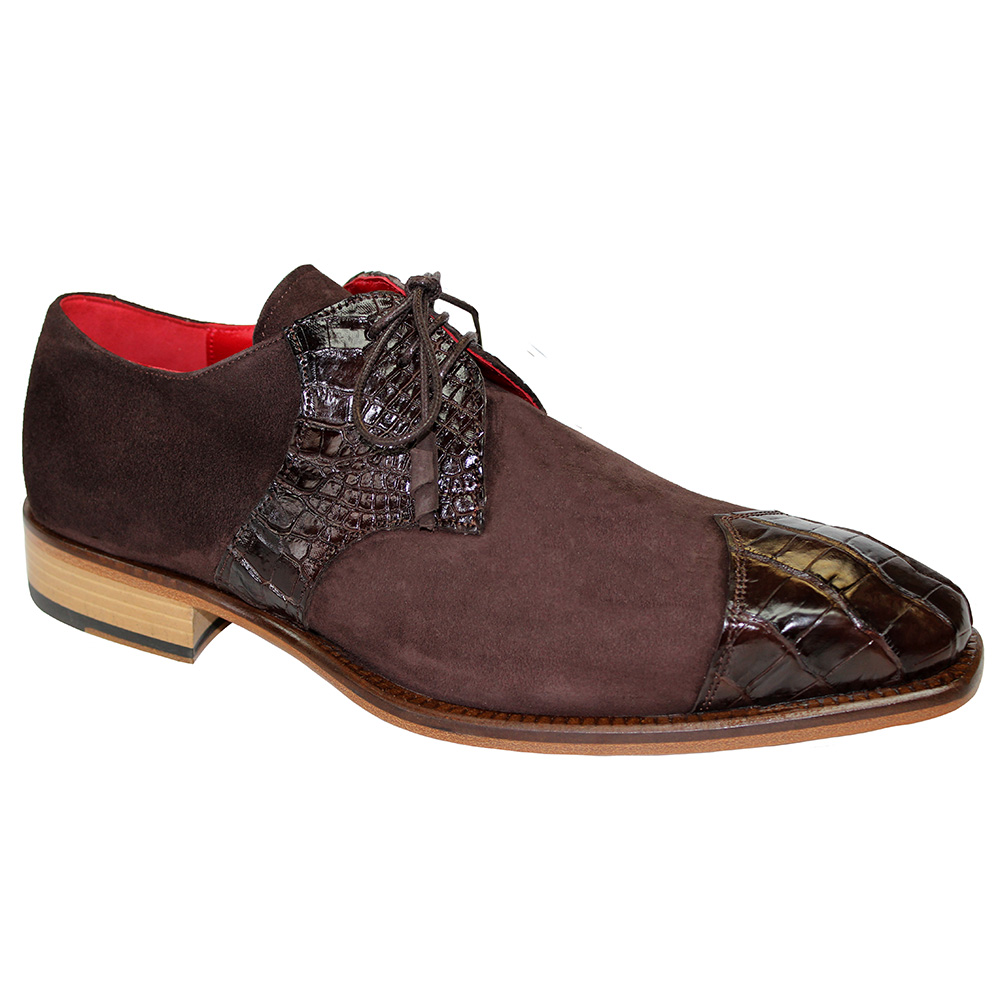 Fennix Landon Alligator & Suede Shoes Chocolate Image