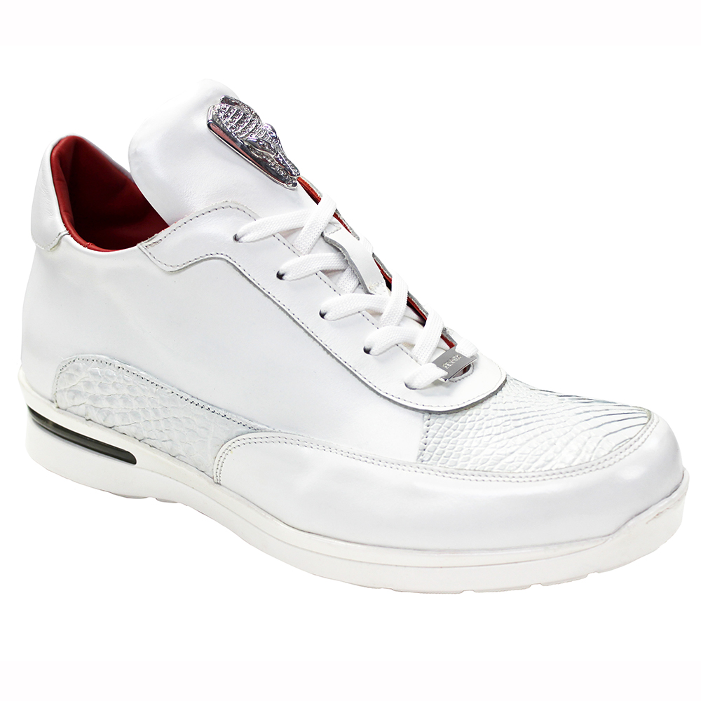 Fennix Lewis Leather & Alligator Sneakers White Image