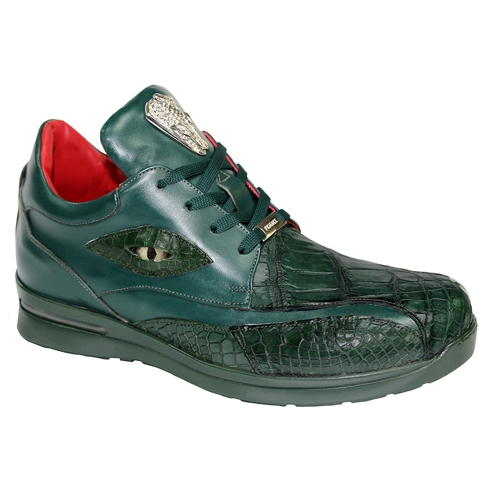 Fennix Mason Calfskin & Alligator Sneakers Green Image