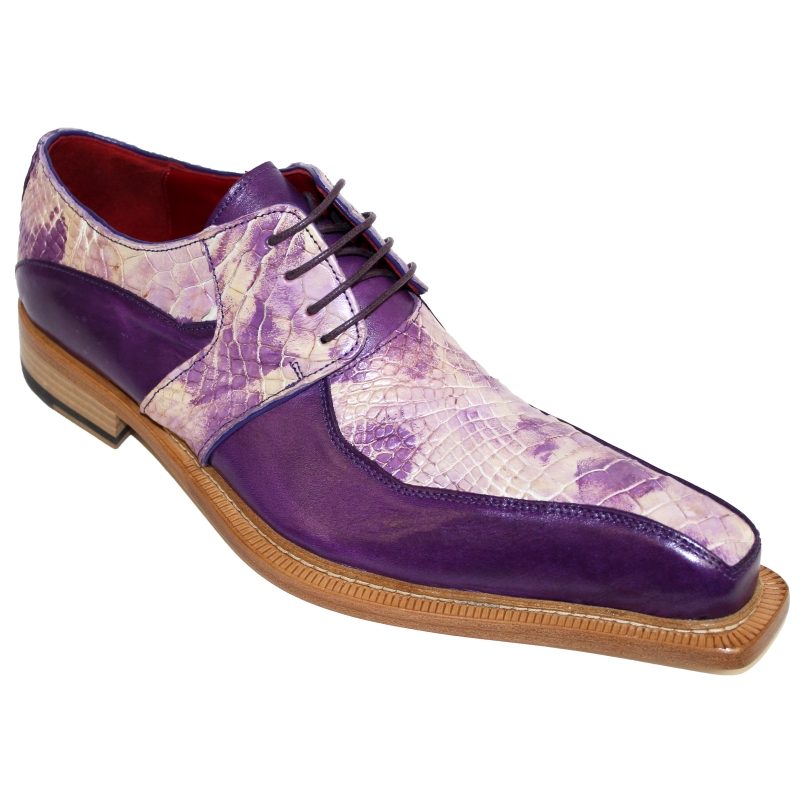 Fennix Theo Alligator & Calfskin Shoes Lavender Combo Image