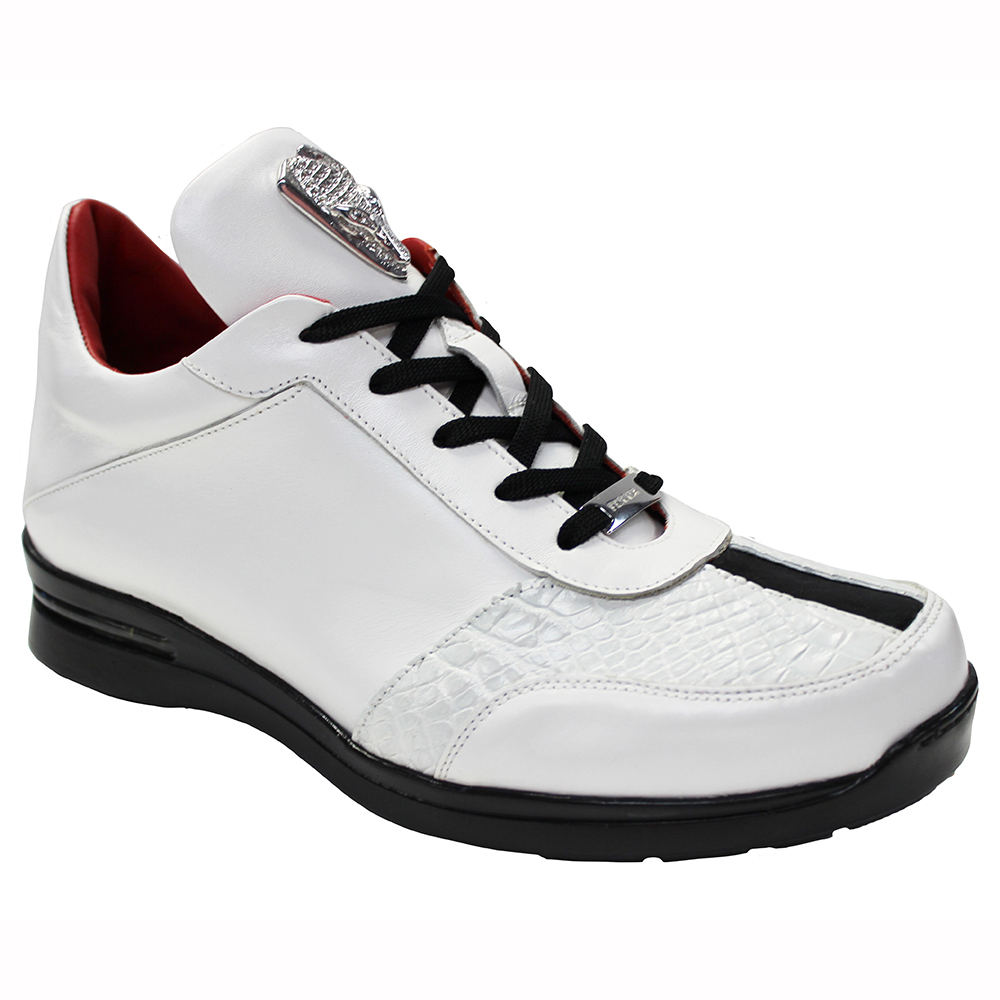 Fennix Tommy Leather & Alligator Sneakers White / Black Image