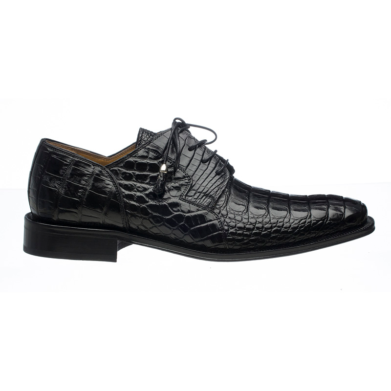 Ferrini 226 Hornback Alligator Derby Shoes Black Image