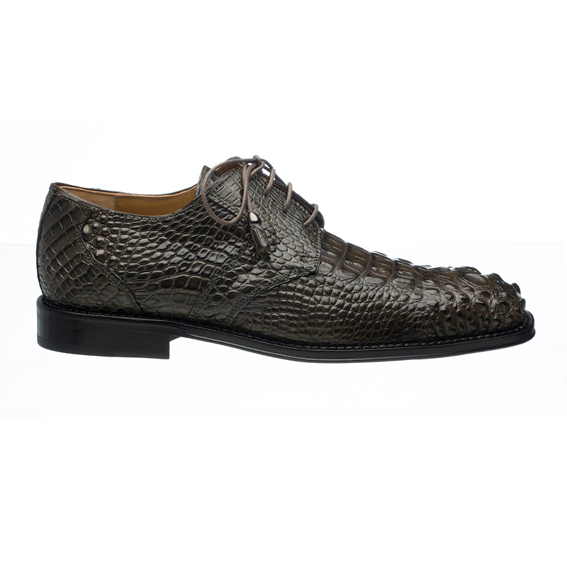 Ferrini 228 Hornback Alligator Square Toe Derby Shoes Dark Gray Image