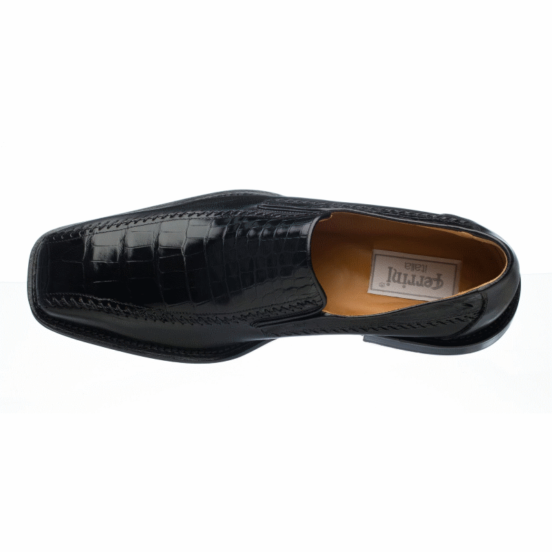 Ferrini 3761 Belly Caiman Calfskin Loafers Black Image