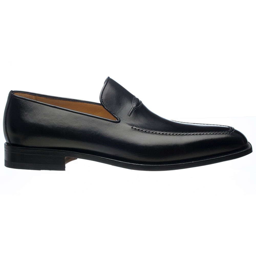 Ferrini 3877 French Calfskin Slip-on Loafers Black Image