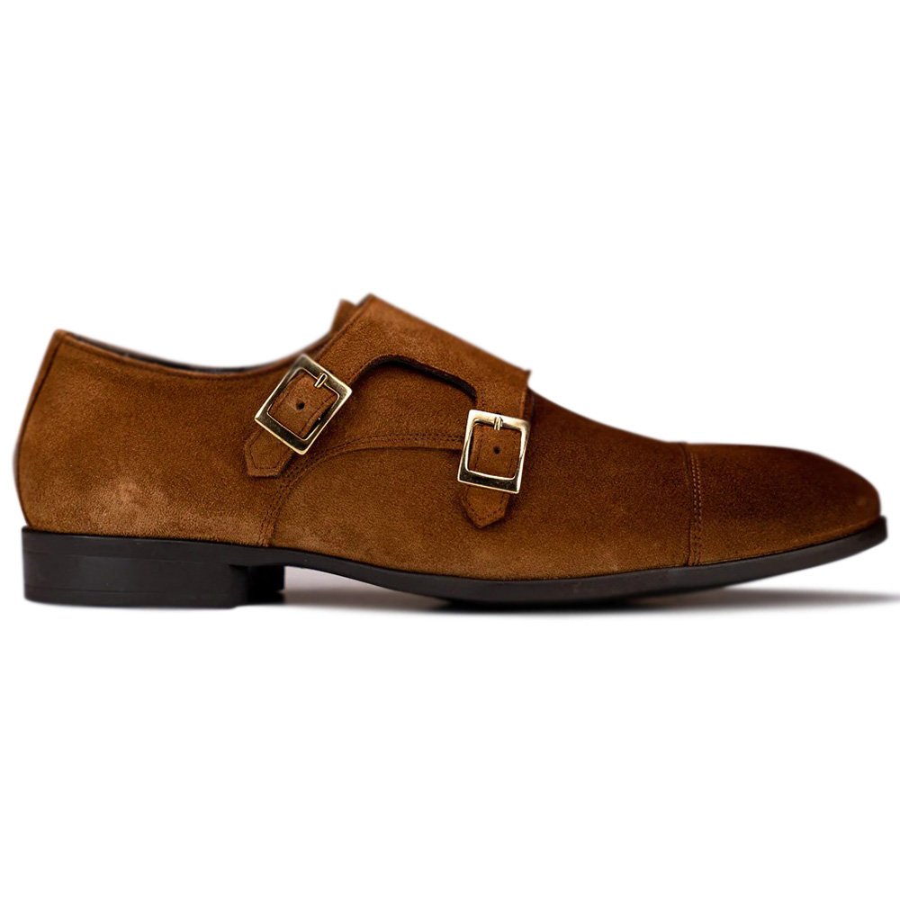 G. Brown Luke-551 Suede Double Monkstrap Shoes Brown Image
