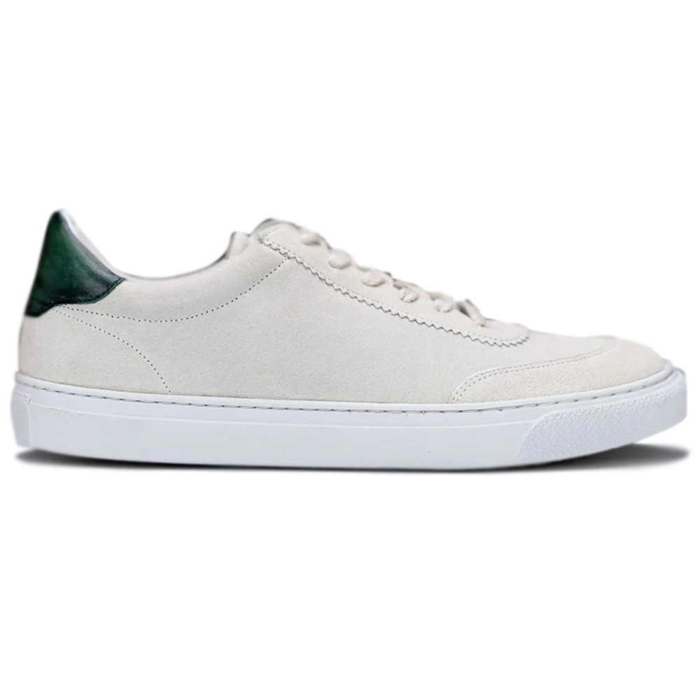 G. Brown Sprint-714 Suede Sneakers White / Green Image