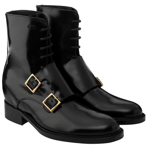 regular Pacific veteran Guido Maggi 5th Avenue Calfskin Boots Shiny Black | MensDesignerShoe.com