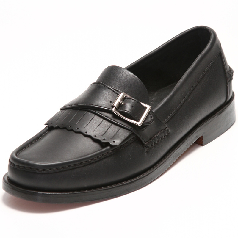 Handsewn Shoe Co. Buckle Kilt Loafer Black Image