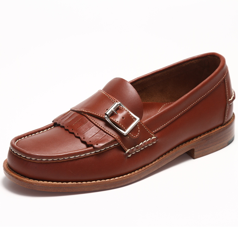 Handsewn Shoe Co. Buckle Kilt Loafer Brown Image