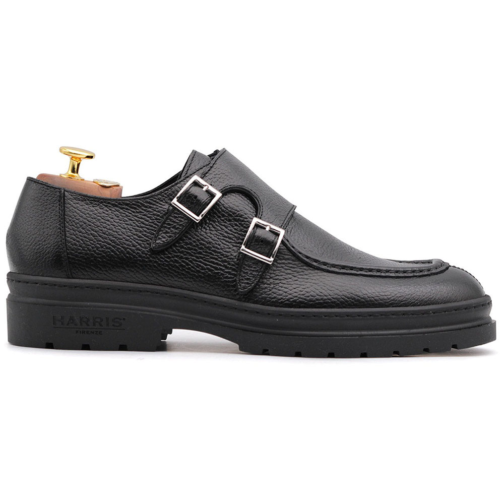 Harris Firenze 1913 Leather Double Buckle Shoes Black Image
