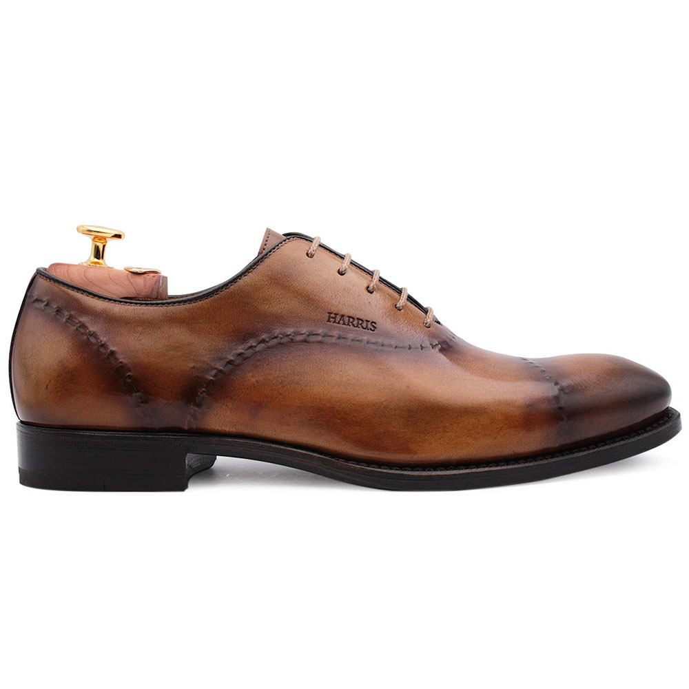 Harris Shoes 1913 Calfskin Lace-up Oxfords Brown Image