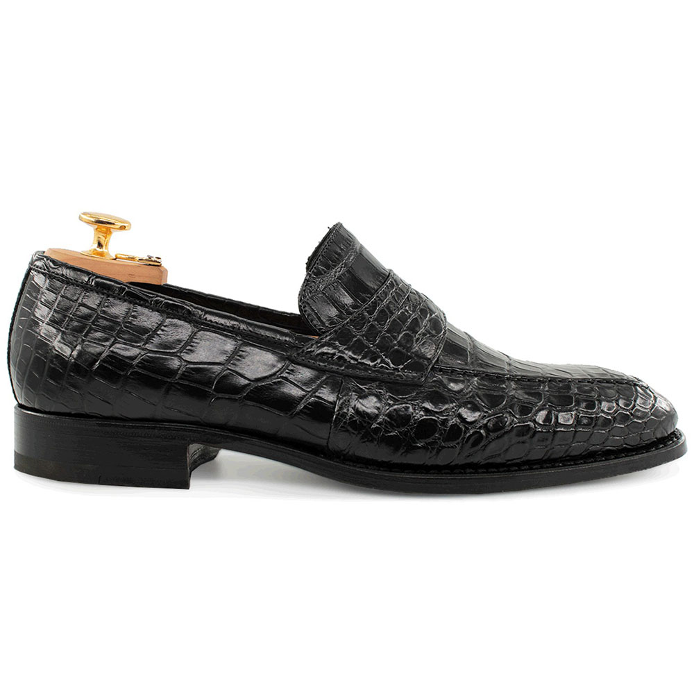 Harris Shoes 1913 Crocodile Leather Moccasin Nero Image
