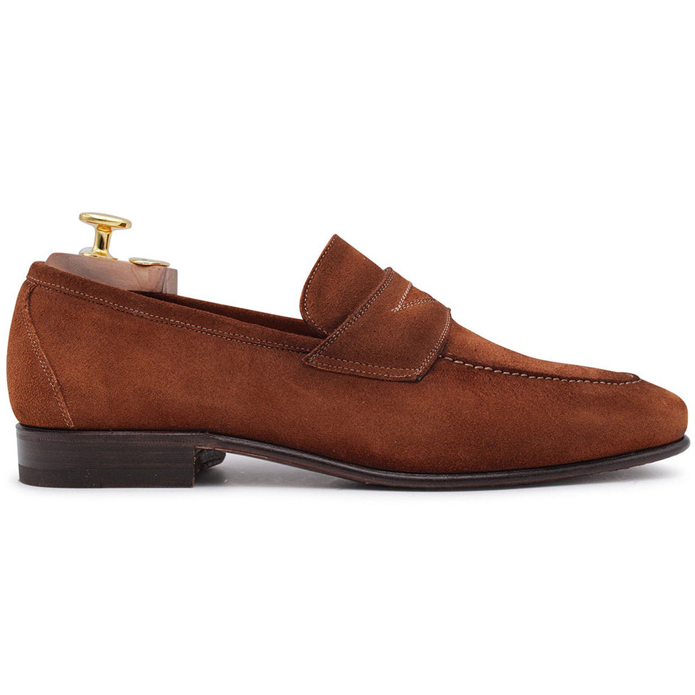 Harris Shoes 1913 Suede Slip-on Loafers Tobacco Image