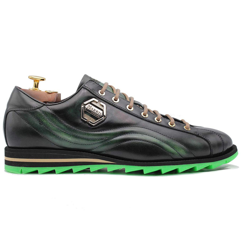 Harris Shoes 1913 Wave Quilted Calfskin Sneakers Green Image