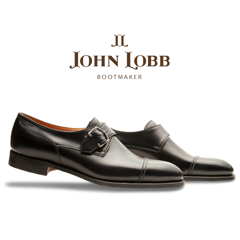 John Lobb Brentwood Goodyear Welt Calfskin Monk Strap Shoes Black Image
