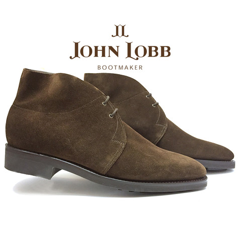 John Lobb Romsey II Goodyear Welt Suede Boots Dark Brown Image