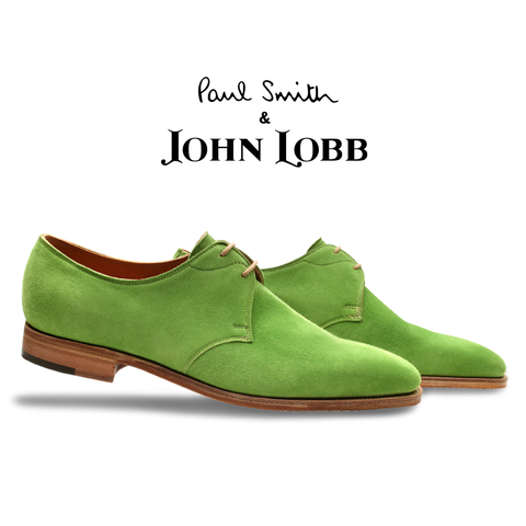 John Lobb Willoughy Suede Derby Shoes Lime Green Image